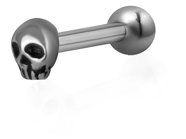 SS316L ONE SIDE INT. THREADED MICRO BARBELLS (SKULL) (0.8mm INT.