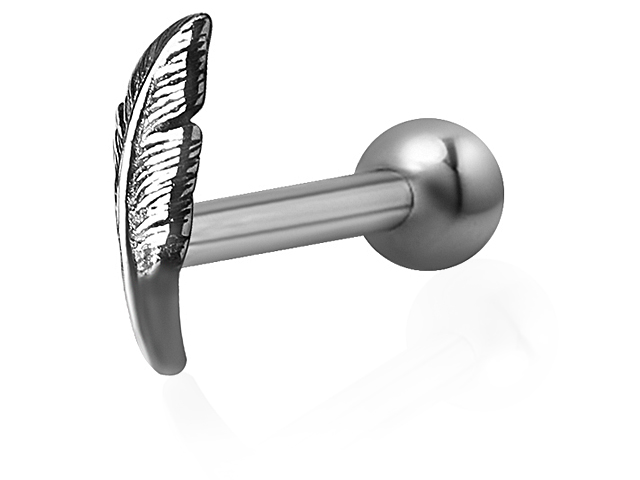 SS316L ONE SIDE INT. THREADED MICRO BARBELLS (FEATHER) (0.8mm IN