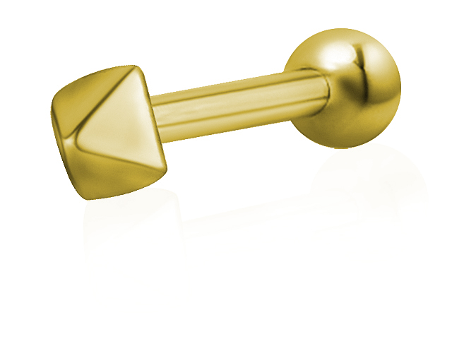 GOLD PVD SS316L ONE SIDE INTERNAL MICRO BARBELLS (PYRAMID) (0.8m