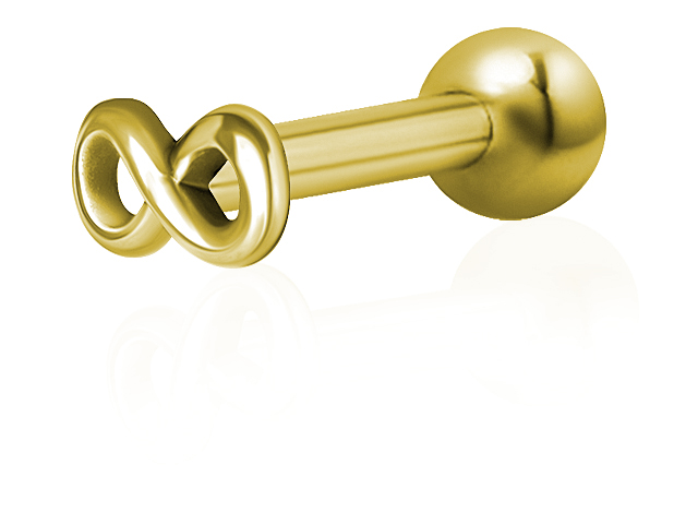 GOLD PVD SS316L ONE SIDE INTERNAL MICRO BARBELLS (INFINITY) (0.8