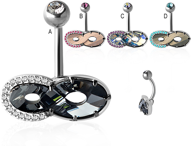 TITANIUM INFINITY BANANA SET WITH SWAROVSKI® ZIRCONIA & CRYSTAL