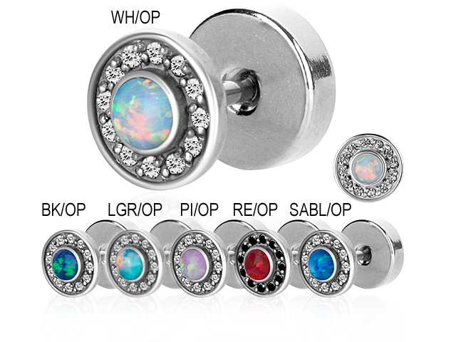 SS316L CASTING FAKE PLUG (08MM OPAL) 16GA THREAD