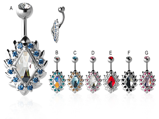 TITANIUM FLAMES BANANA SET WITH SWAROVSKI® ZIRCONIA & CRYSTAL