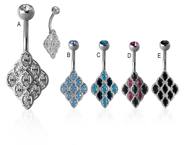 TITANIUM SWAROVSKI® CRYSTAL MARQUISE,MULTI SETTING BANANA