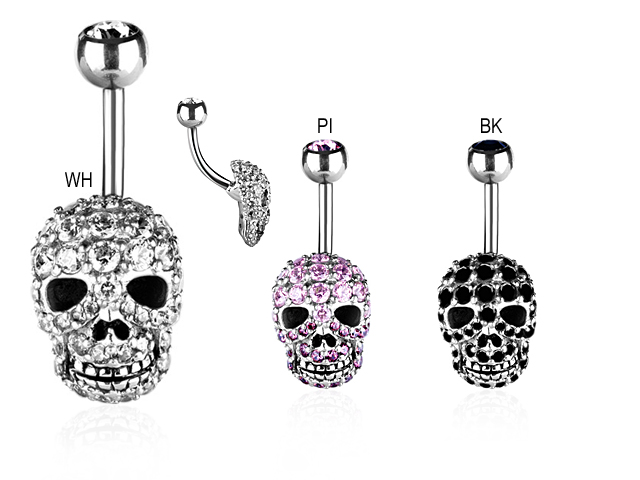 TITANIUM SKULL BANANA SET WITH SWAROVSKI® ZIRCONIA