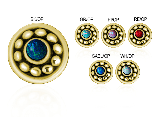 SS316L GOLD PVD MICRO ATTACHMENT (TRIBAL OPAL) (FOR 1.2 INTERNAL