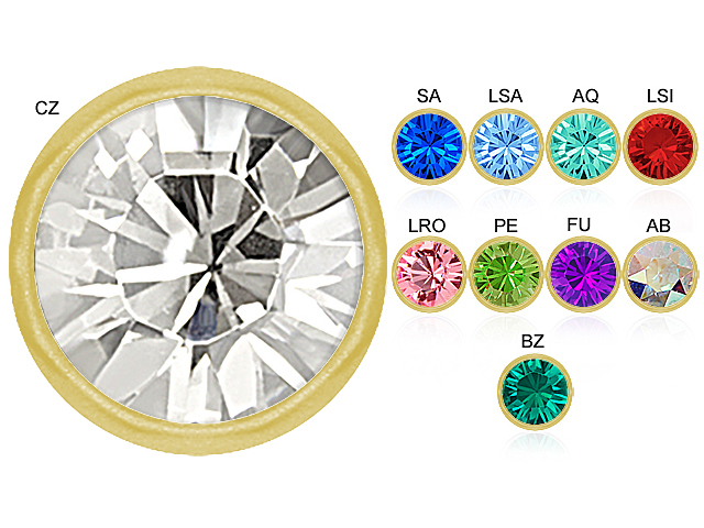 SS316L GOLD PVD STEEL FLAT DISC FOR UPPER LIP BCR