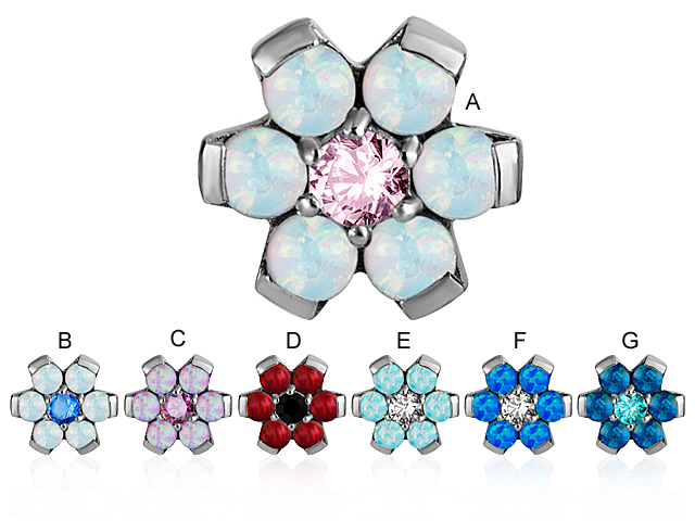 SS316L ATT. SET W. SYN. OPALS & SWAROVSKI® ZIRCONIA (1.2 FOR 1.6