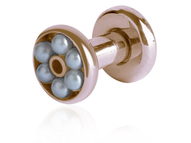 ROSEGOLD PVD SS316L PEARLS FLESH TUNNELS