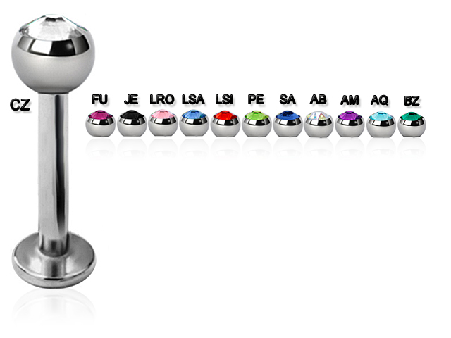 JEWELLED TITANIUM MICROLABRETS (WITH 03MM DISC)