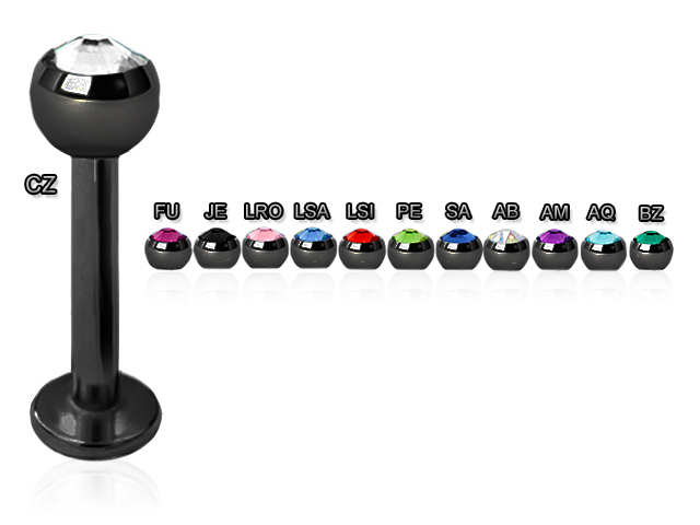 BLACK PVD TITANIUM JEWELLED MICRO LABRETS (WITH 03MM DISC)