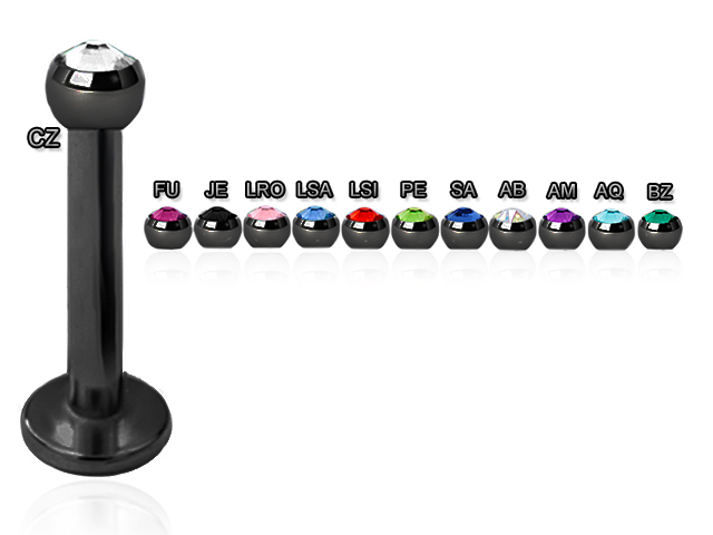 BLACK PVD TITANIUM JEWELLED MICRO LABRETS (WITH 03MM DISC)