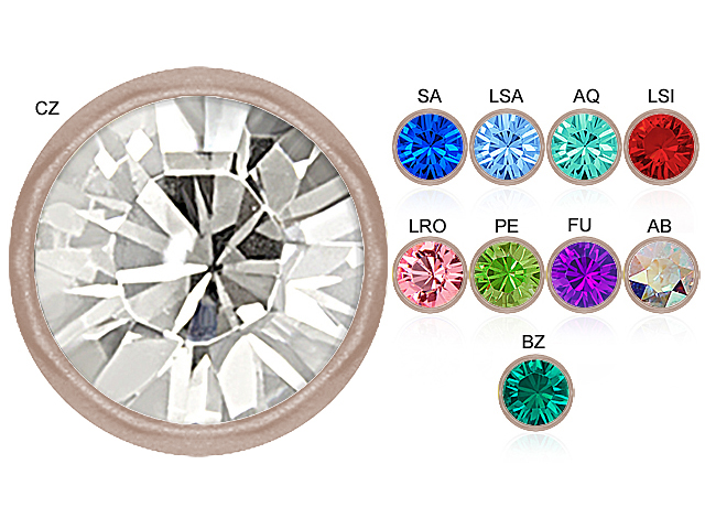 SS316L ROSE GOLD PVD STEEL FLAT DISC FOR UPPER LIP BCR (WITHOUT