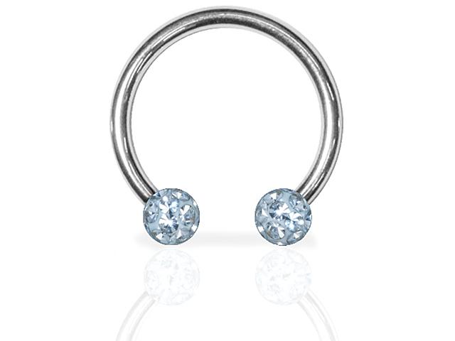 EPOXY COVERED 3MM CRYSTAL BALL MICRO CIRCULAR BARBELLS