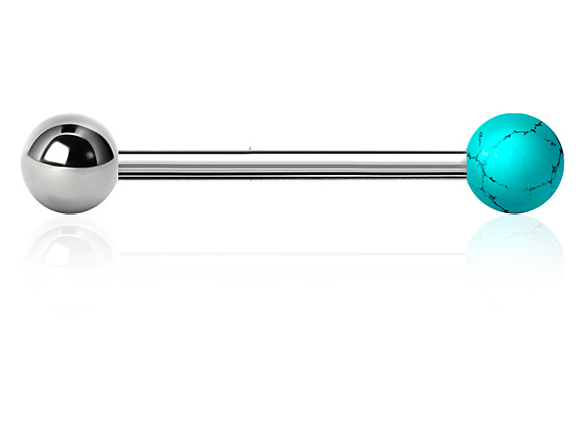 SS316L BARBELL WITH CREATED GEMS BALL (5MM/14GA)
