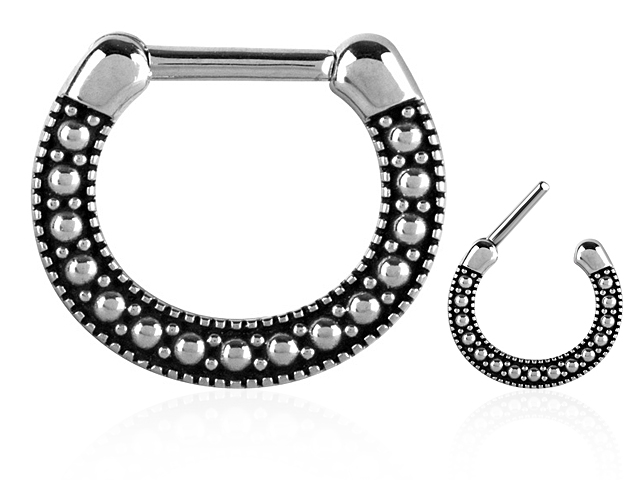 SS316L SEPTUM CLICKER  (PLAIN DOTS)