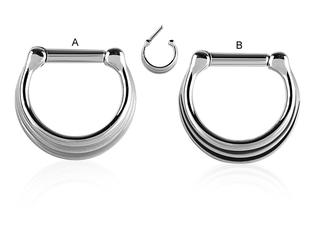 SS316L SEPTUM CLICKER  (3 RINGS CONCAVE SHAPE)