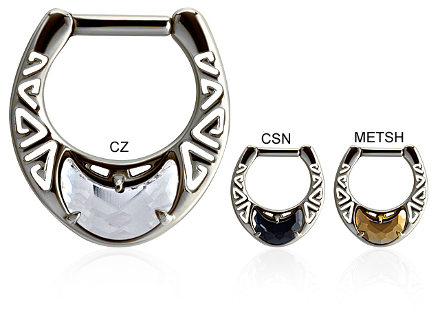 SS316L TRIBAL SEPTUM W.FANCY CUT SWAROVSKI® STONE