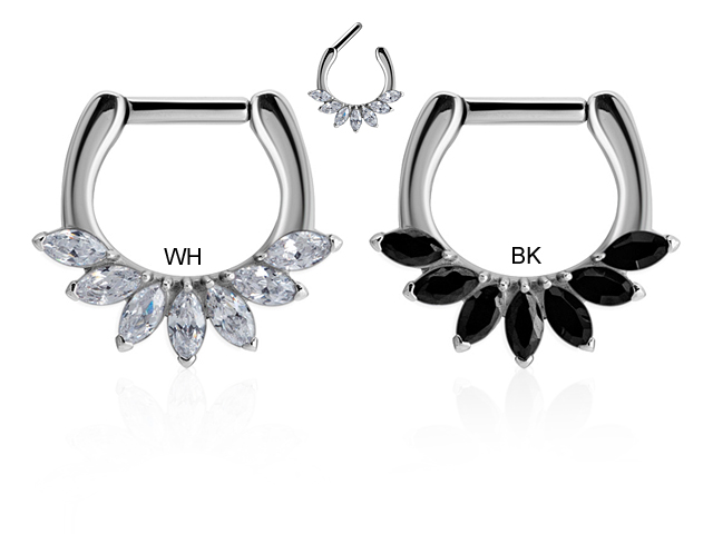 SS316L SEPTUM WITH PRONG SETTING MARQUISE