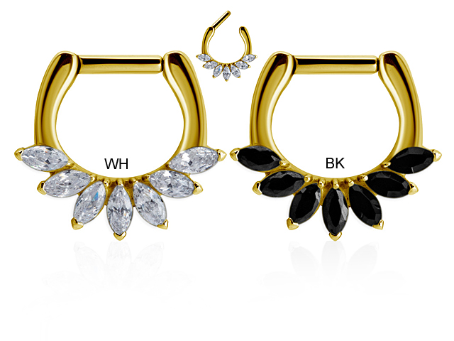 SS316L SEPTUM WITH PRONG SETTING MARQUISE