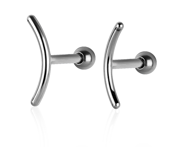 SS316L TRAGUS / HELIX BARBELL (ROUND BANANA WIRE)