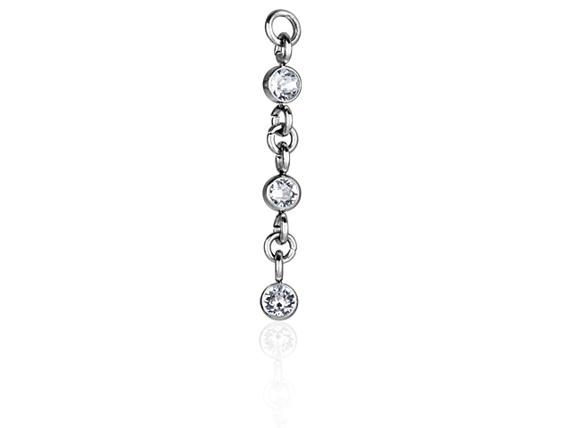 316L EAR CHARM FOR TRAGUS (x3  03mm Bezels)
