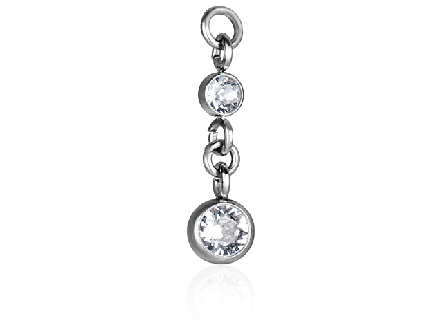 316L EAR CHARM FOR TRAGUS (03mm + 04mm bezels)