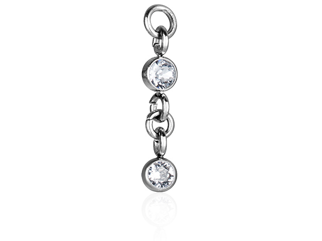 316L EAR CHARM FOR TRAGUS (x2 03mm Bezels)