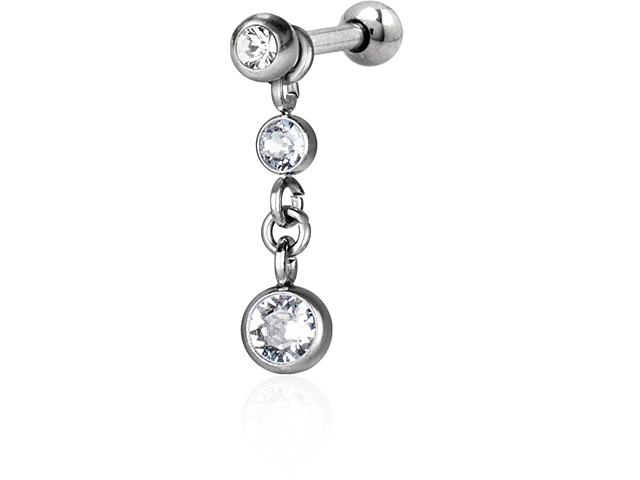 316L JEWELLED BARBELLS CHARMS (2bezels)