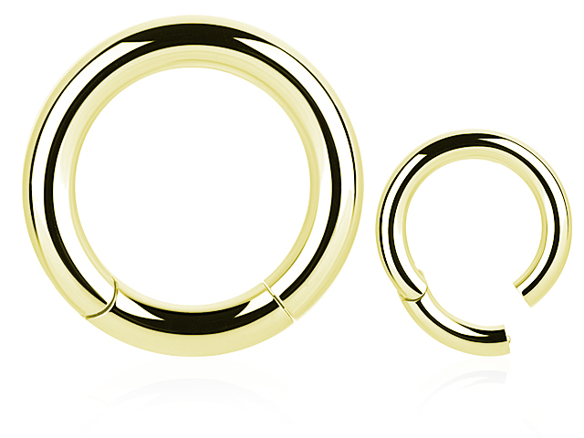 GOLD PVD STEEL HINGED SEGMENT RING (4.1MM) 06GA