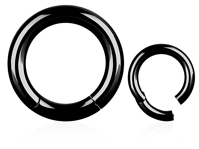 BLACK PVD STEEL HINGED SEGMENT RING (4.1MM) 06GA
