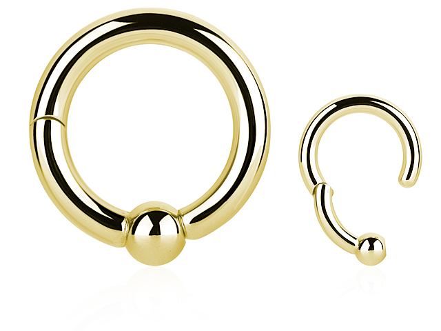 GOLD PVD SS316L CASTING HINGED BCR RING - 14GA (1.6MM)