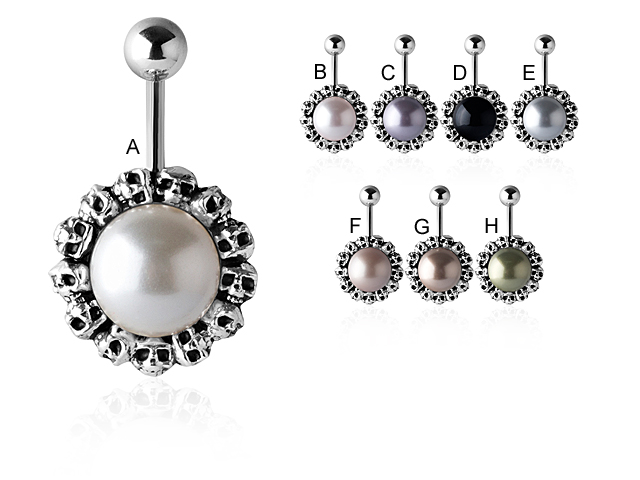 SS316L SWAROVSKI® PEARL & SKULLS BANANA