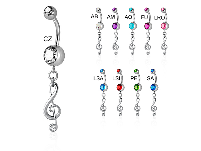 STEEL DANGLING  SBC PIERCING - clef