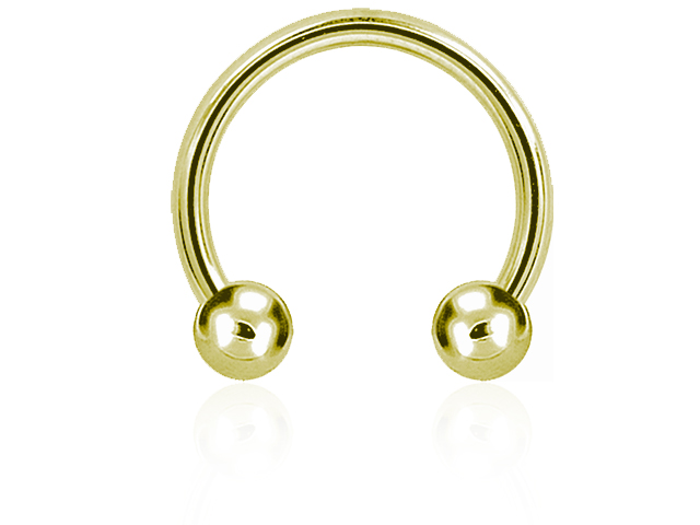 GOLD PVD STEEL CIRCULAR BARBELLS (0.8MM FOR NOSE), 1.0mm THREAD