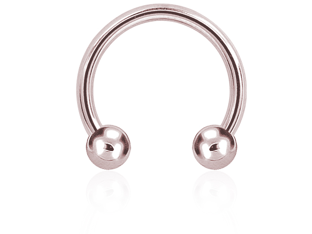 ROSE GOLD PVD STEEL CIRCULAR BARBELL(0.8MM WIRE) 1.0mm THREAD