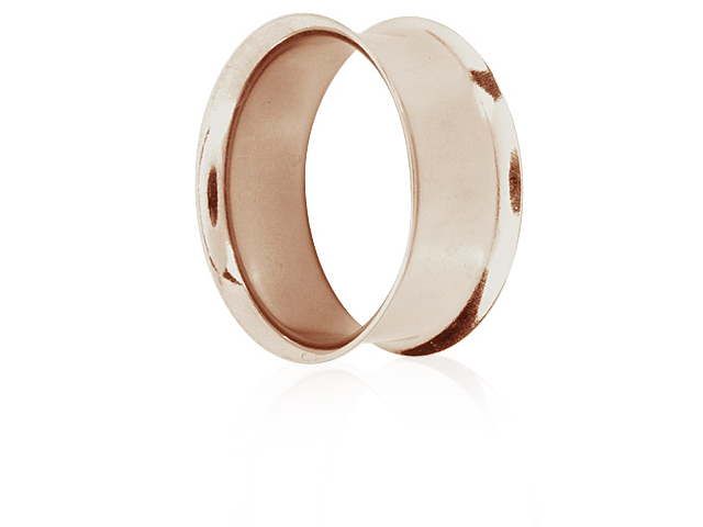 SS316L ROSE GOLD PVD STEEL DBL FLARED FLESH TUBES XL (18,20,22,2