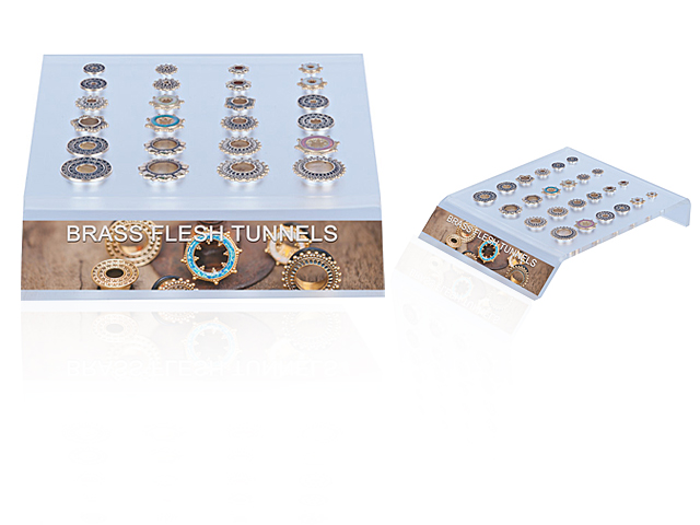 ACRYLIC  STAND (15x18.5x3.0cm) FOR 24PCS FLESH TUNNELS (06-16MM)