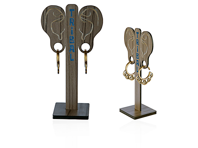 VENEER WOOD & ACRYLIC STAND FOR EAR WEIGHT- FOR PAIR