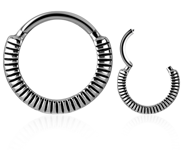 SS316L CLICKER WITH 3D FEATHER TEXTURE