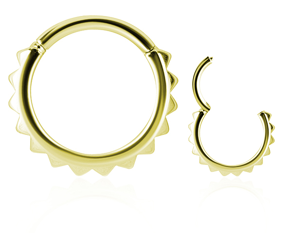 SS316L GOLD PVD CONCH CLICKERS WITH PYRAMID TEXTURE