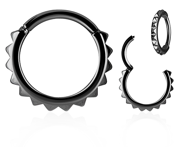 GUN METAL PVD CONCH CLICKERS WITH PYRAMID TEXTURE