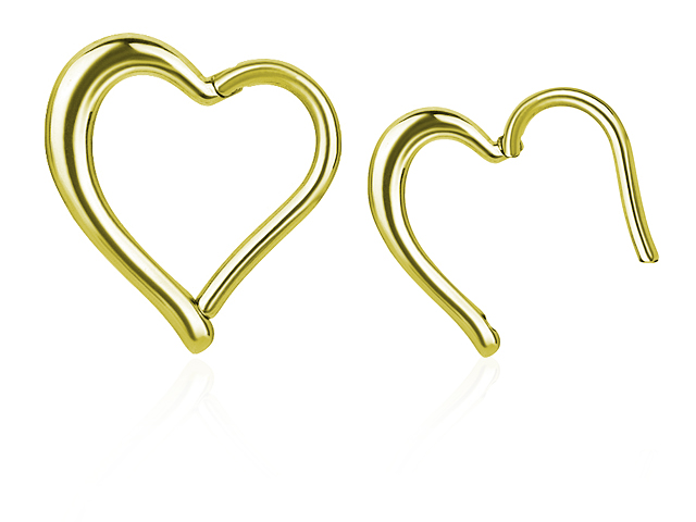 GOLD PVD SS316L HINGED SEGMENT RING HEART SHAPE