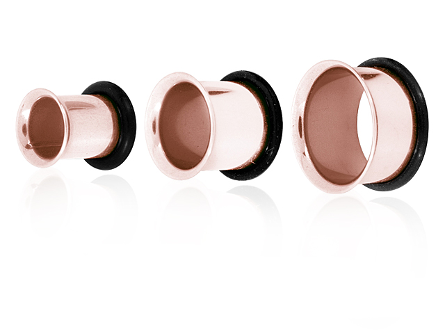 SS316L ROSE GOLD PVD FLARED FLESH TUBES