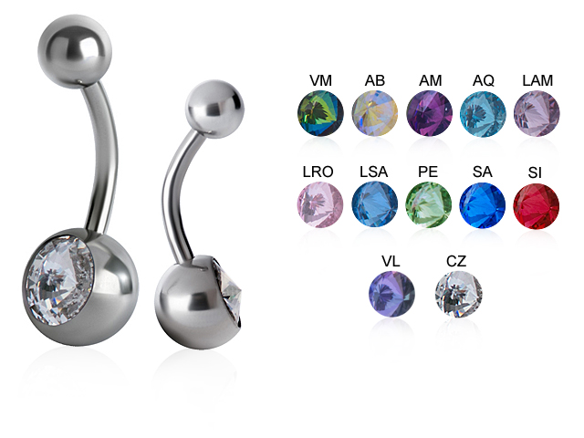 SINGLE JEW. TITANIUM BANANAS (SWAROVSKI® MOUNTAIN CUT STONE)