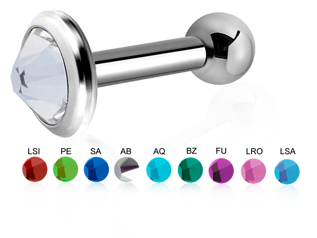 TITANIUM ONE SIDE INT. THREADED MICRO BARBELLS W.JEW.DISC.