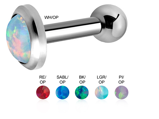 TITANIUM ONE SIDE INT. THREADED MICRO BARBELLS W.OPAL DISC