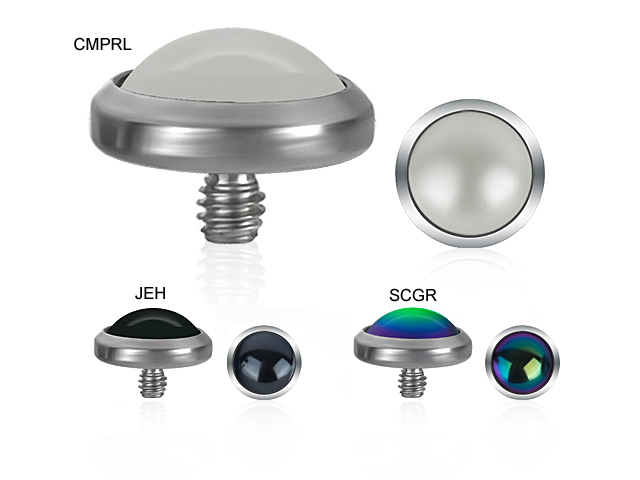 TITANIUM INT. ATTACHMENT WITH SWAROVSKI® CABOCHONS (FOR 1.6mm IN