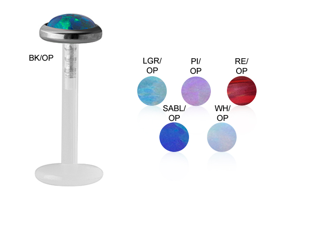 BIOPLAST® LABRET WITH SYNTHETIC OPAL TITANIUM ATTACHMENT (4F)