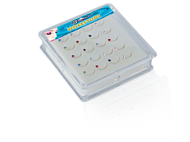 20PCS BOX OF BIOPLAST® POP JEWELLED NOSE STUDS